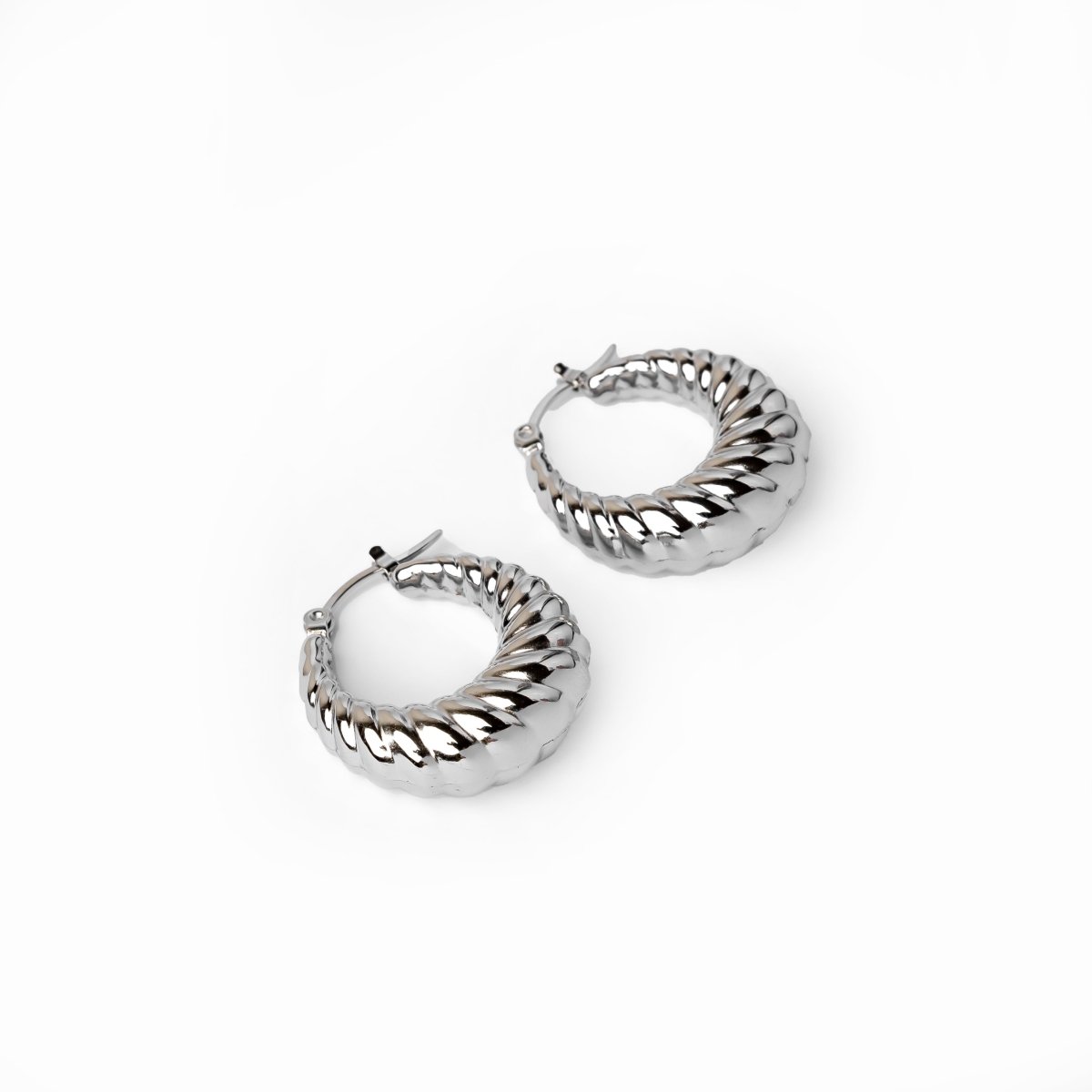 Hoop Earrings Croissant Hoop Earrings Silver – Meiva earrings