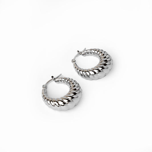 Hoop Earrings Croissant Hoop Earrings Silver – Meiva earrings