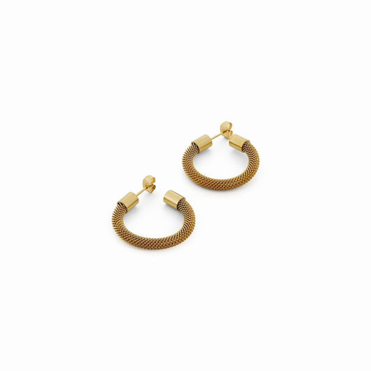Hoop Earrings Isabella Mesh Hoop Earrings 18K Gold Plated in 18K gold-plated – Meiva earrings