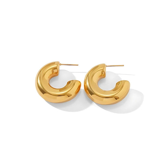 Hoop Earrings Lola Chunky Hoop Earrings 18K Gold-Plated in 18K gold-plated – Meiva earrings