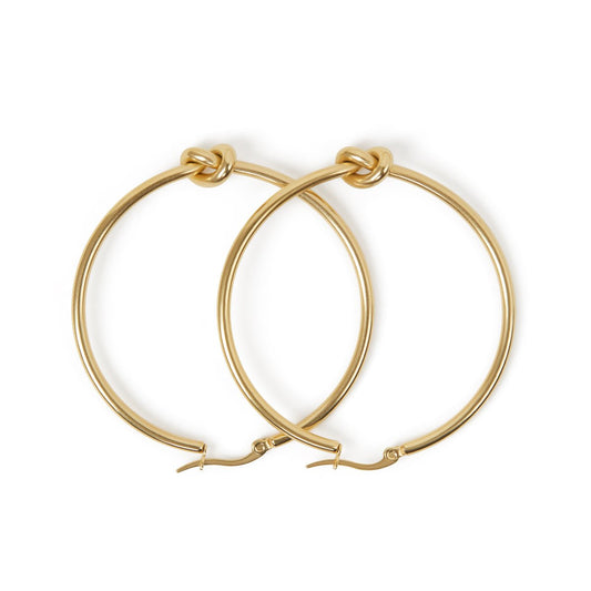 Hoop Earrings Central Knot Hoop Earrings 18K Gold Plated in 18K gold-plated – Meiva earrings