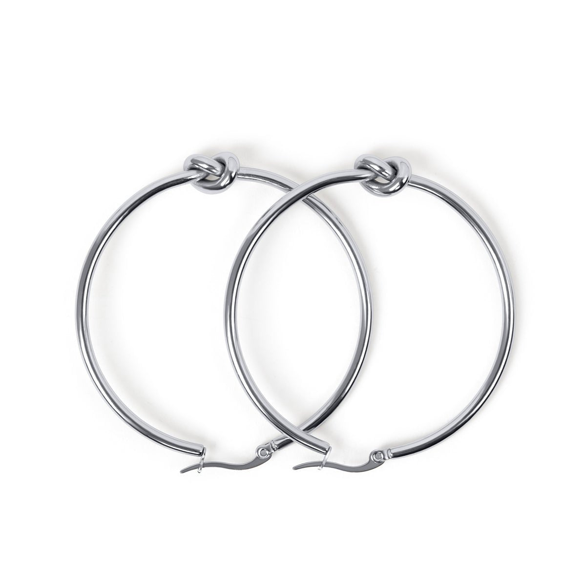 Hoop Earrings Central Knot Hoop Earrings Silver – Meiva earrings