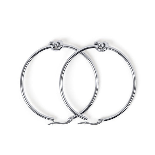 Hoop Earrings Central Knot Hoop Earrings Silver – Meiva earrings