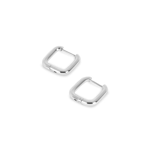 Hoop Earrings Square Hoop Earrings Silver – Meiva earrings