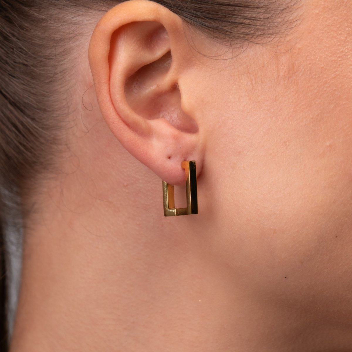 Hoop Earrings Leonor Square Hoop Earrings 18K Gold-Plated in 18K gold-plated – Meiva earrings view 12
