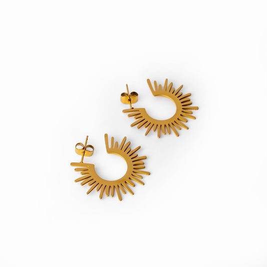 Hoop Earrings Spike Hoop Earrings 18K Gold-Plated in 18K gold-plated – Meiva earrings