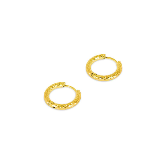 Hoop Earrings Textured Hoop Earrings 18K Gold-Plated in 18K gold-plated – Meiva earrings