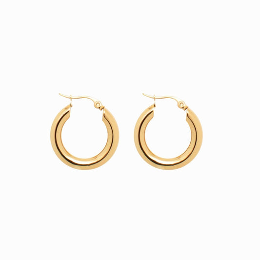 Hoop Earrings Lele Medium Tube Hoop Earrings 18K Gold-Plated in 18K gold-plated – Meiva earrings