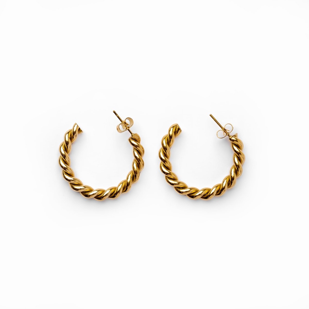 Hoop Earrings Twist Hoop Earrings 18K Gold-Plated in 18K gold-plated – Meiva earrings