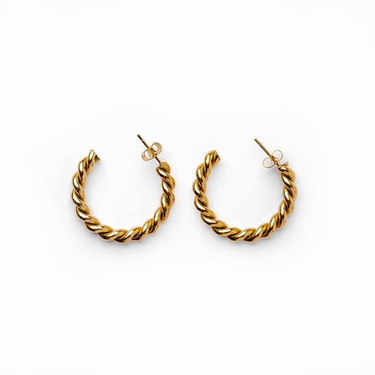 Hoop Earrings Twist Hoop Earrings 18K Gold-Plated in 18K gold-plated – Meiva earrings