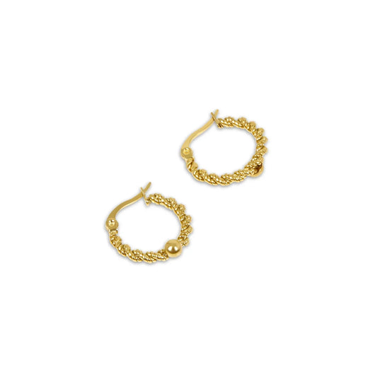 Hoop Earrings Twist Hoop 18K Gold-Plated Earrings in 18K gold-plated – Meiva earrings