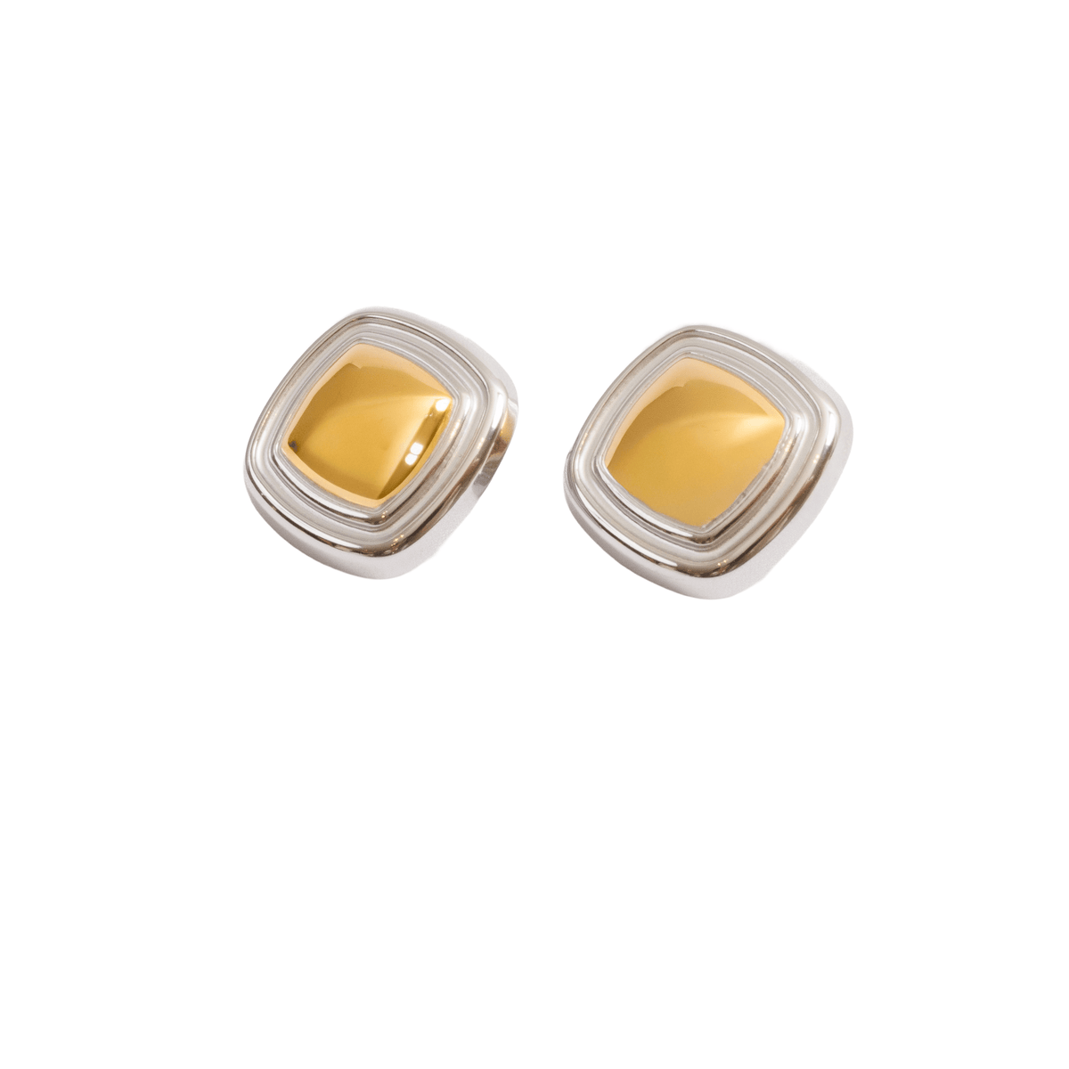 Earrings Square Lumiere Two-Tone Gold and Silver – Meiva earrings