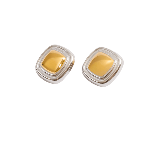 Earrings Square Lumiere Two-Tone Gold and Silver – Meiva earrings