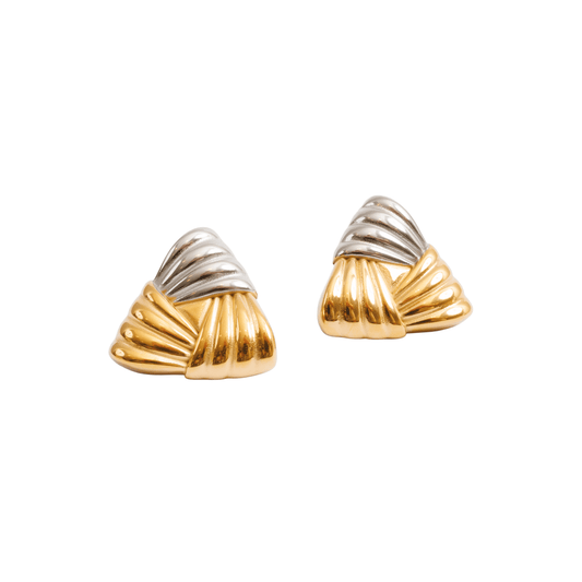 Earrings Triad Shine Two-Tone Gold and Silver – Meiva earrings