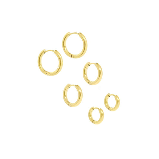 Earrings Trio Hoop 18K Gold-Plated in 18K gold-plated – Meiva earrings