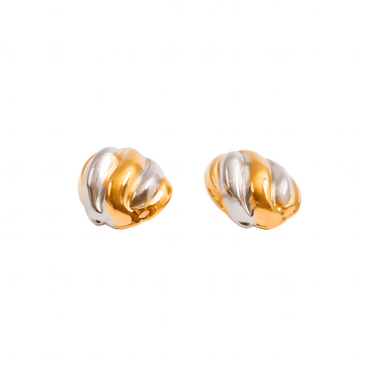 Earrings Twist Essence Two-Tone Gold and Silver – Meiva earrings