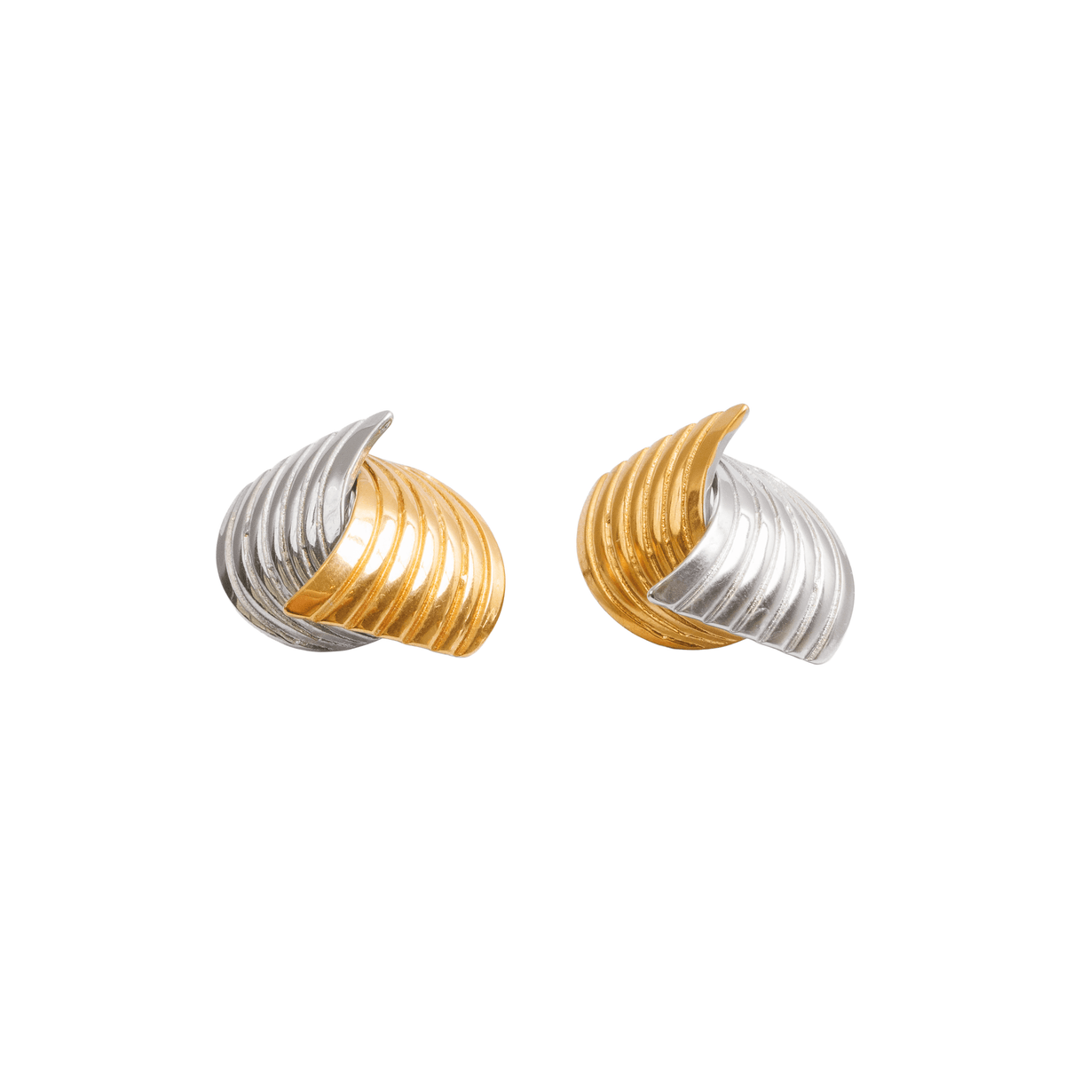 Earrings Wave Motion Two-Tone Gold and Silver – Meiva earrings