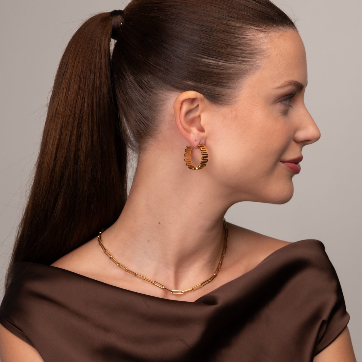 Earrings Zig Zag 18K Gold-Plated in 18K gold-plated – Meiva earrings view 7