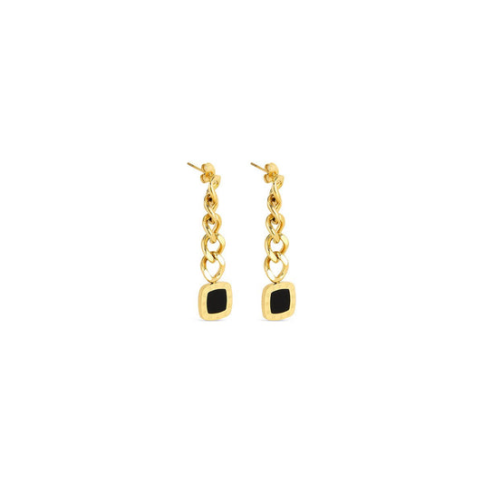 Earrings Lorenza Onyx Drop Gold Plated 18K in 18K gold-plated – Meiva earrings