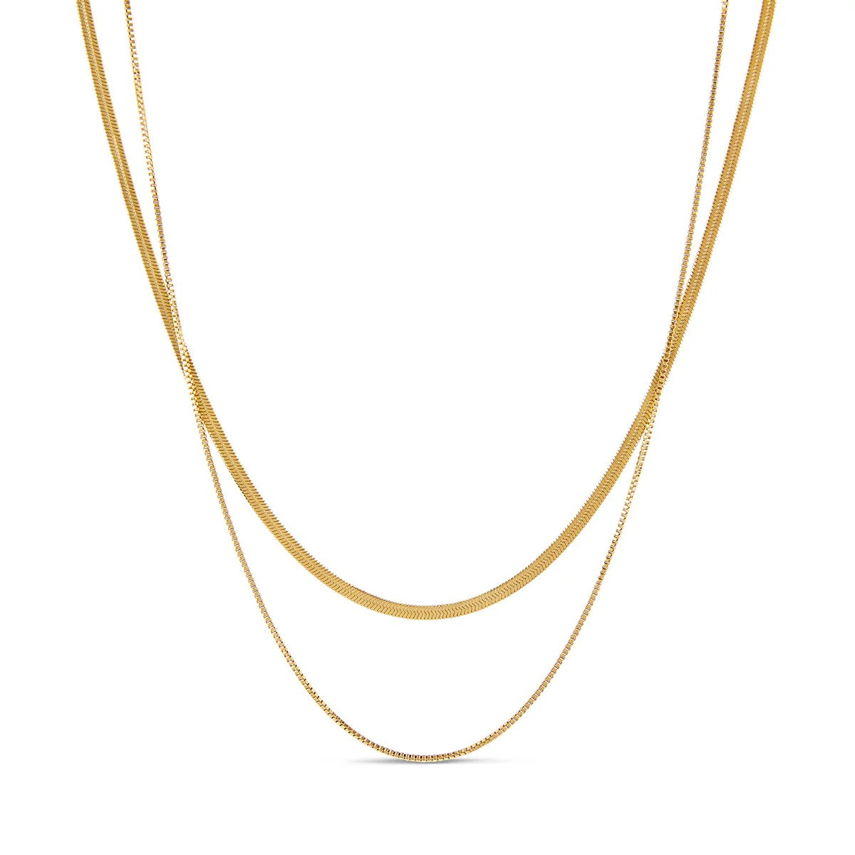 Set Essentials Necklace 18K Gold Plated in 18K gold-plated – Meiva necklace