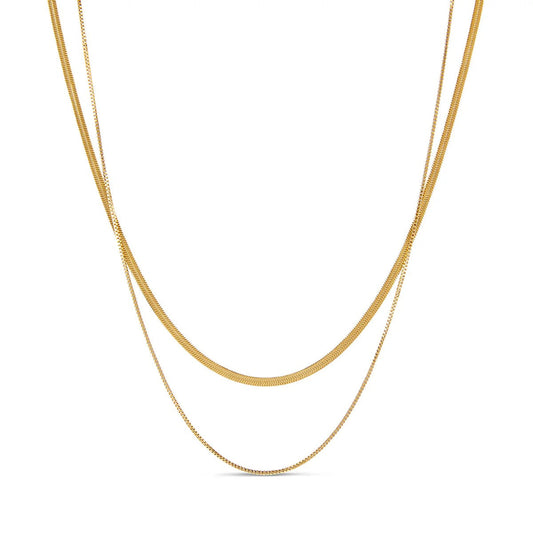 Set Essentials Necklace 18K Gold Plated in 18K gold-plated – Meiva necklace