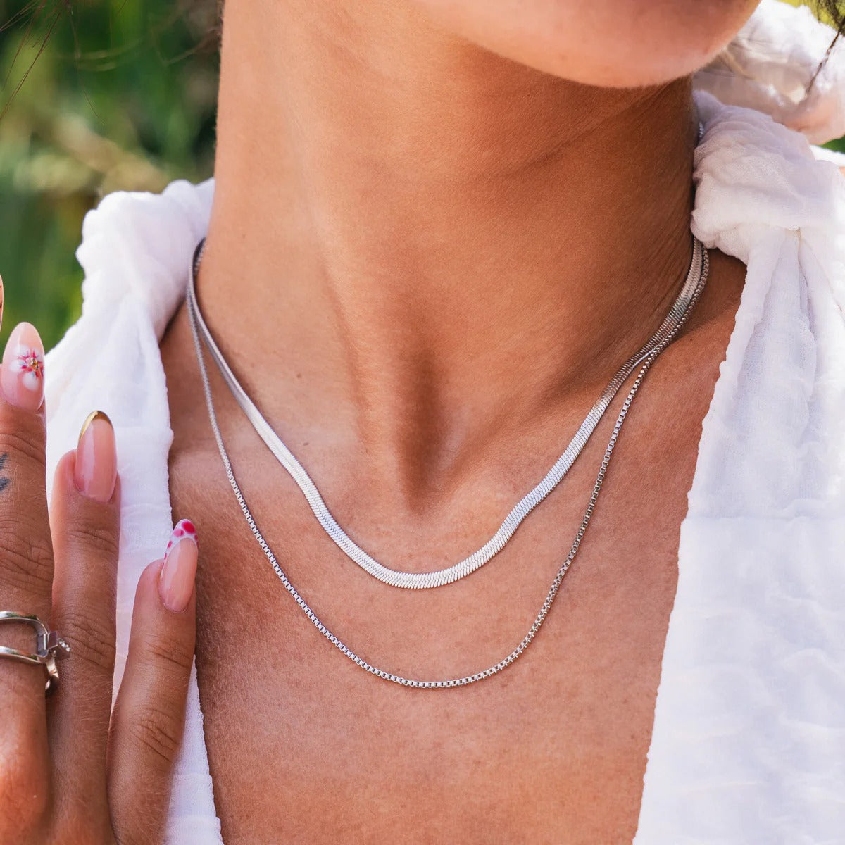 Set Essentials Necklace Silver – Meiva necklace view 3