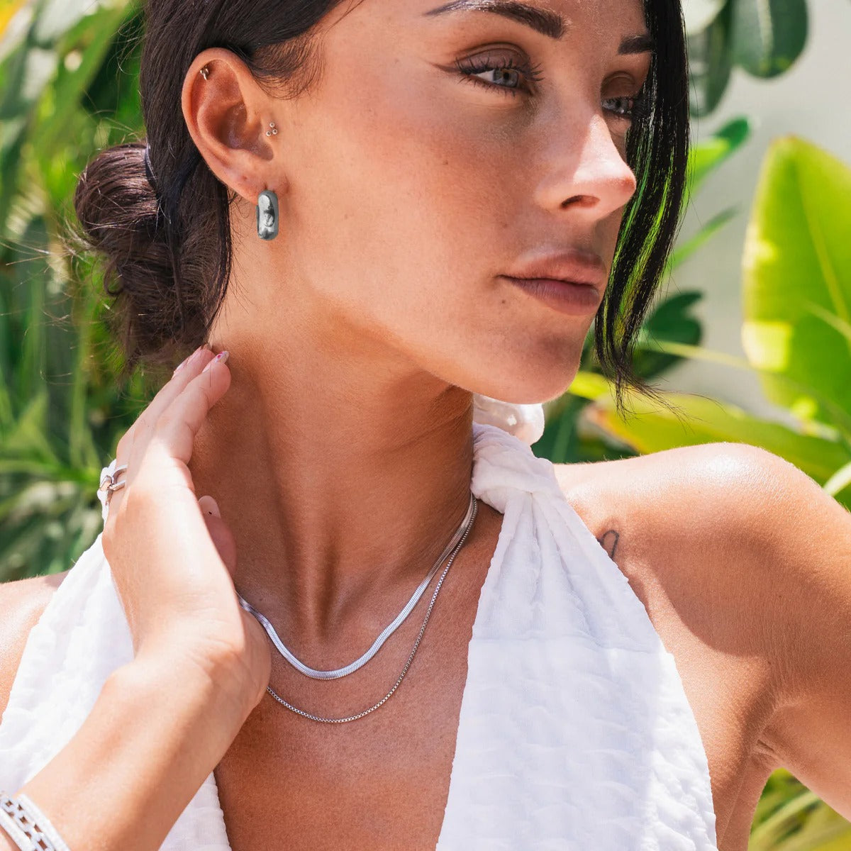 Set Essentials Necklace Silver – Meiva necklace view 4