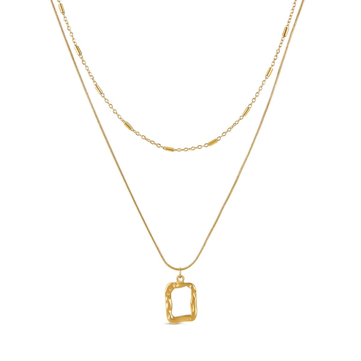 Set Abstract Pendant Necklace 18K Gold Plated in 18K gold-plated – Meiva necklace