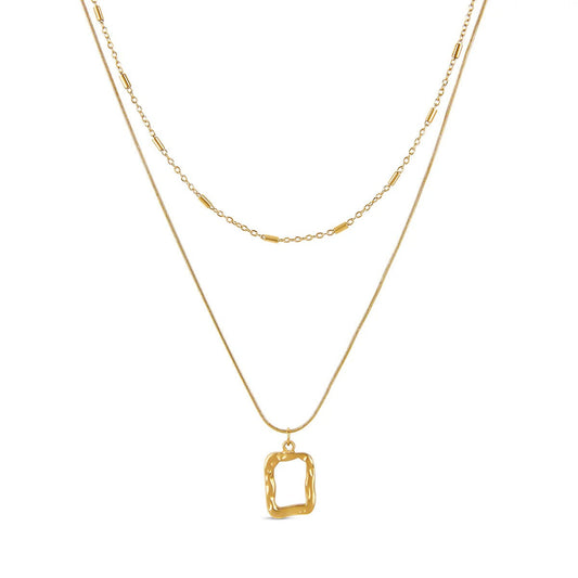 Set Abstract Pendant Necklace 18K Gold Plated in 18K gold-plated – Meiva necklace