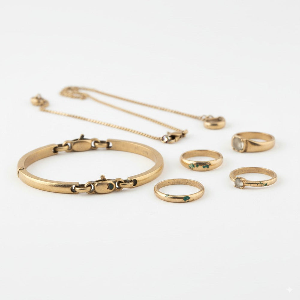 Examples of worn plated jewelry