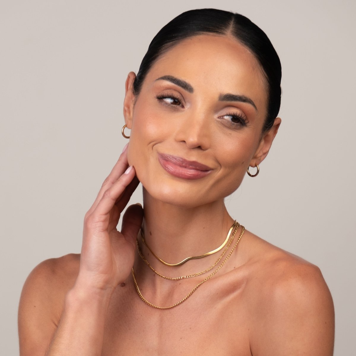 Set Chain 18K Gold Plated in 18K gold-plated – Meiva necklace view 4