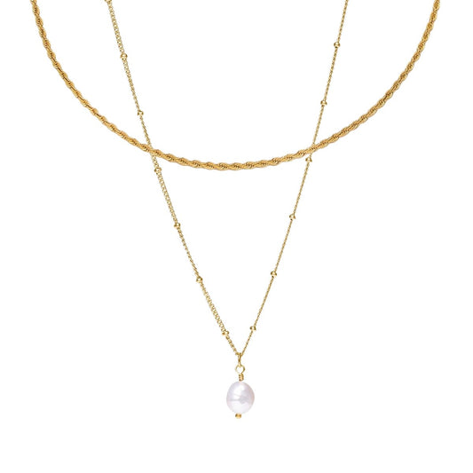 Necklace Everyday Mix Double 18K Gold-Plated in 18K gold-plated – Meiva necklace