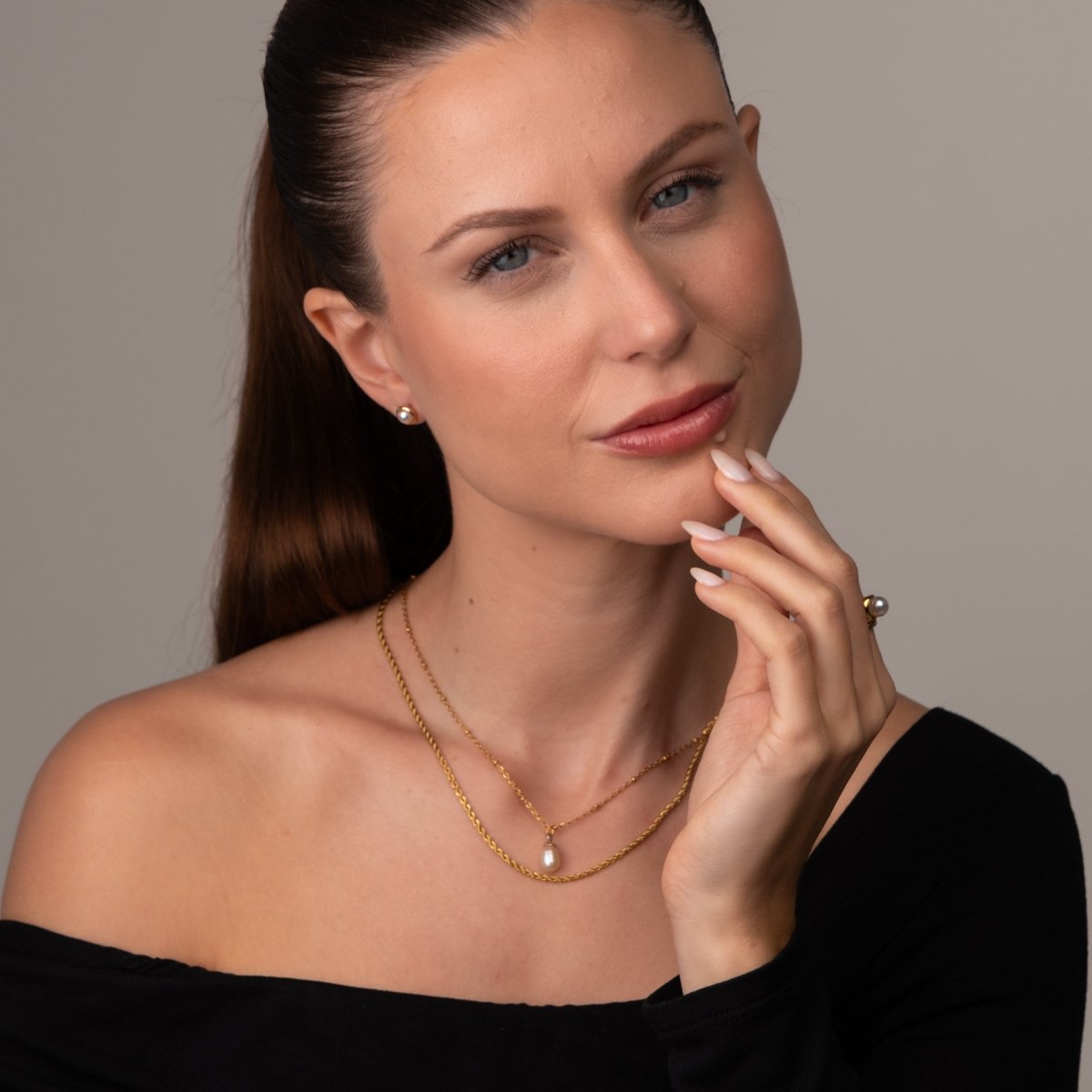 Necklace Everyday Mix Double 18K Gold-Plated in 18K gold-plated – Meiva necklace view 3