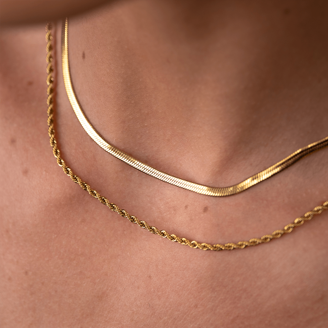 Necklace Melina Mix 18K Gold-Plated in 18K gold-plated – Meiva necklace view 3
