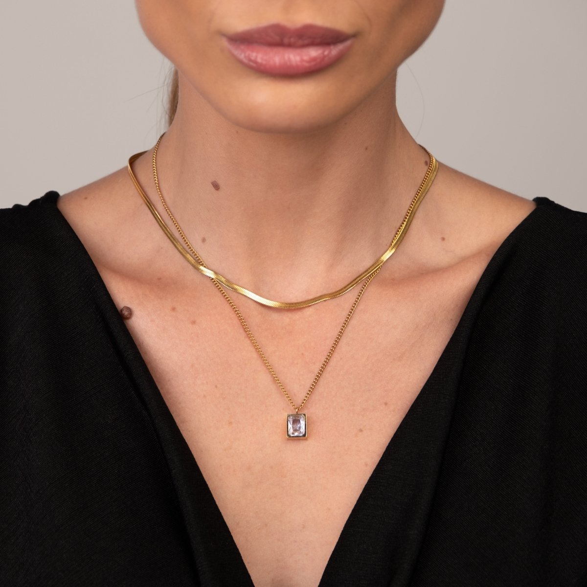 Necklace Paris Mix Gold Plated 18K in 18K gold-plated – Meiva necklace view 2
