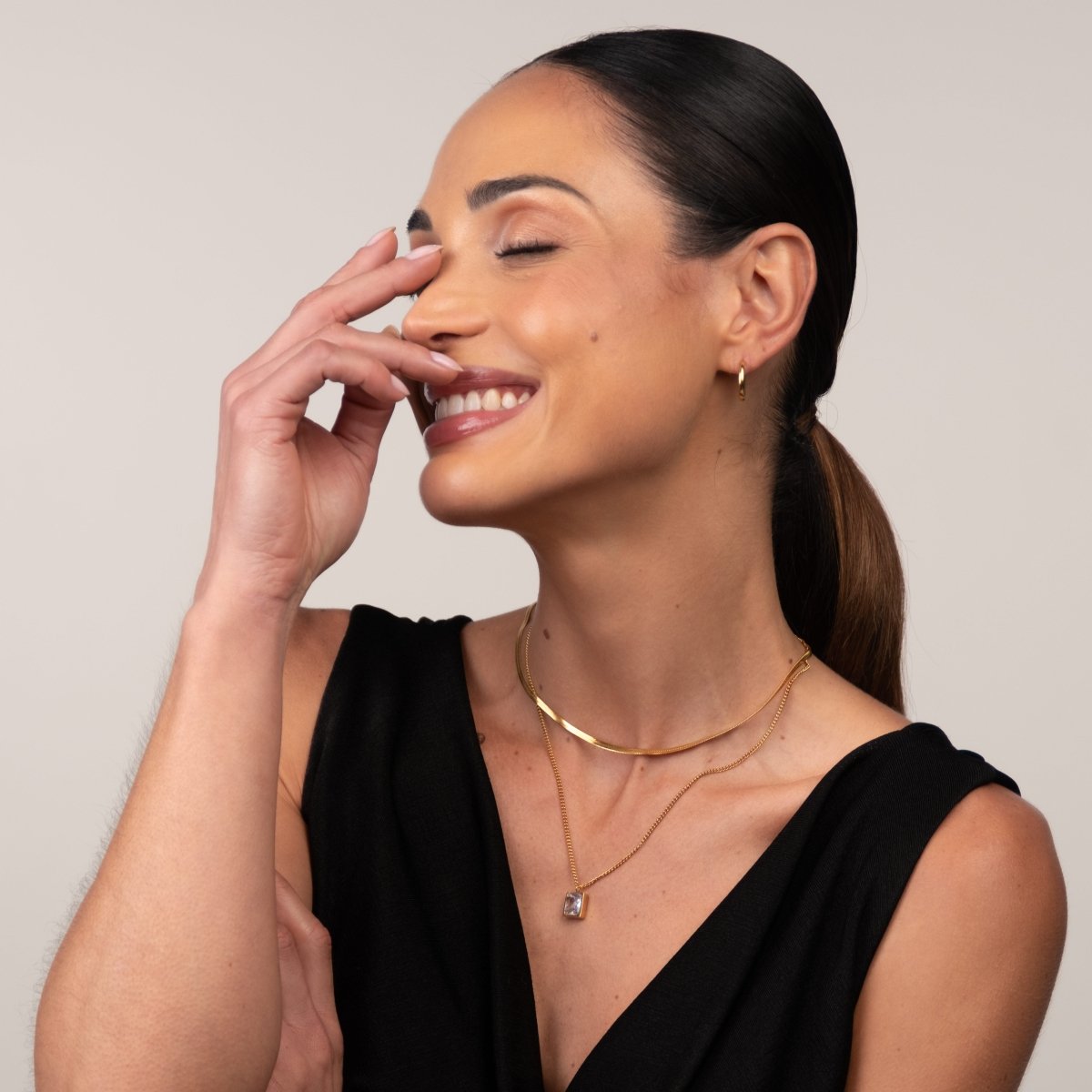 Necklace Paris Mix Gold Plated 18K in 18K gold-plated – Meiva necklace view 5