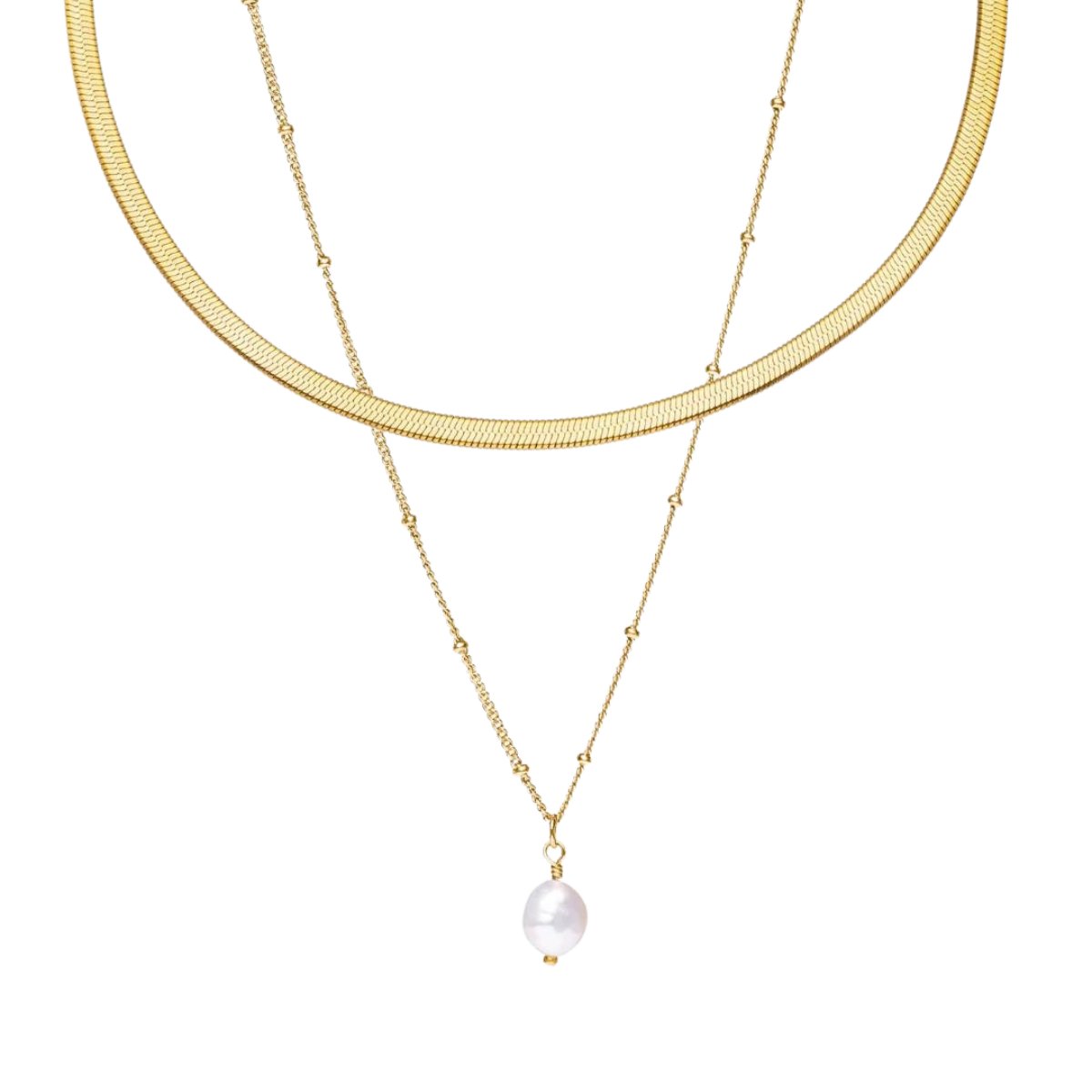 Necklace Shine Double Set 18K Gold-Plated in 18K gold-plated – Meiva necklace