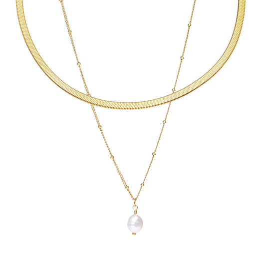 Necklace Shine Double Set 18K Gold-Plated in 18K gold-plated – Meiva necklace