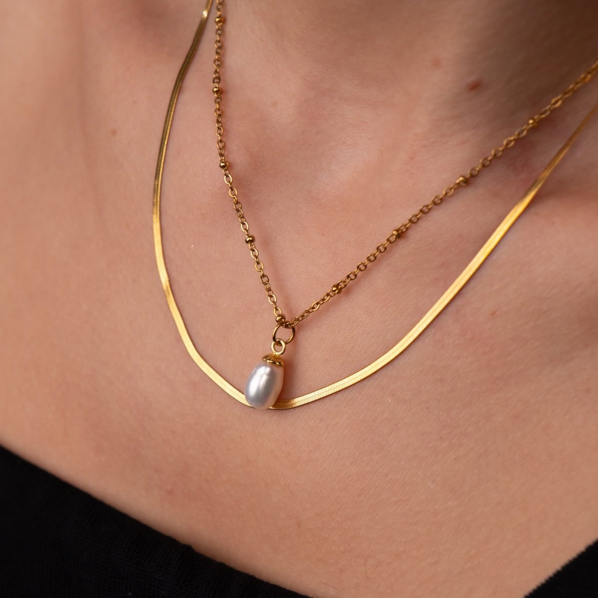 Necklace Shine Double Set 18K Gold-Plated in 18K gold-plated – Meiva necklace view 6