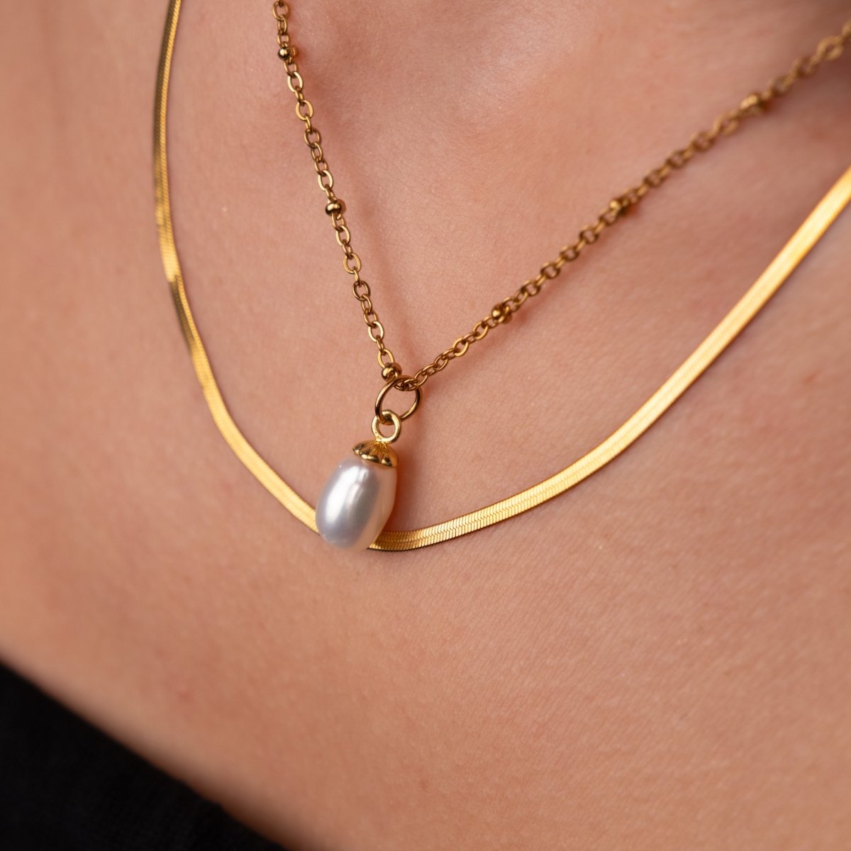 Necklace Shine Double Set 18K Gold-Plated in 18K gold-plated – Meiva necklace view 7