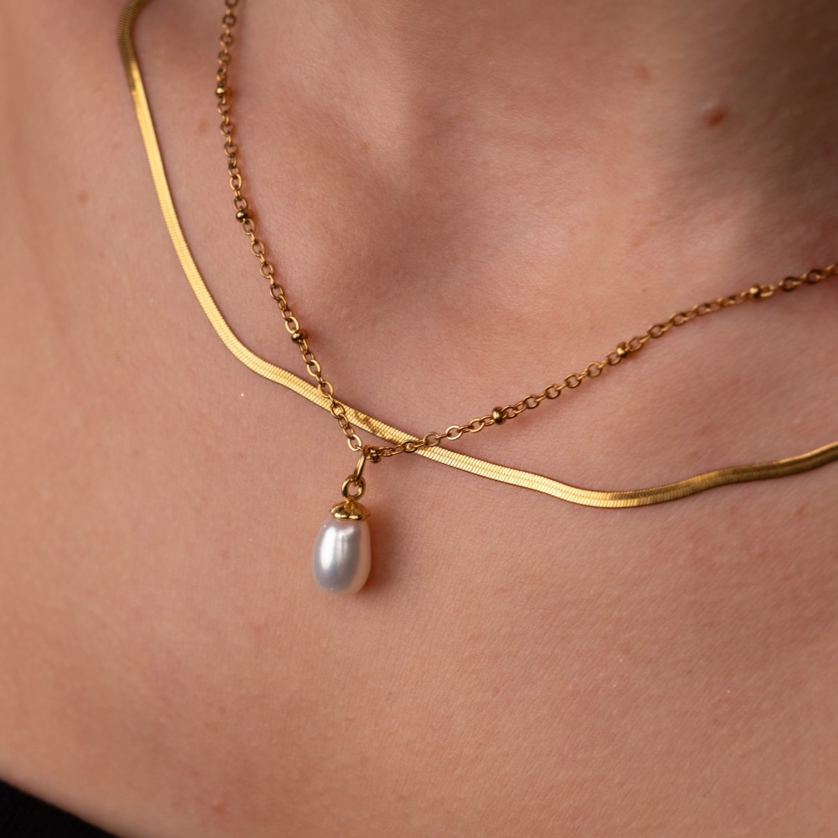 Necklace Shine Double Set 18K Gold-Plated in 18K gold-plated – Meiva necklace view 8
