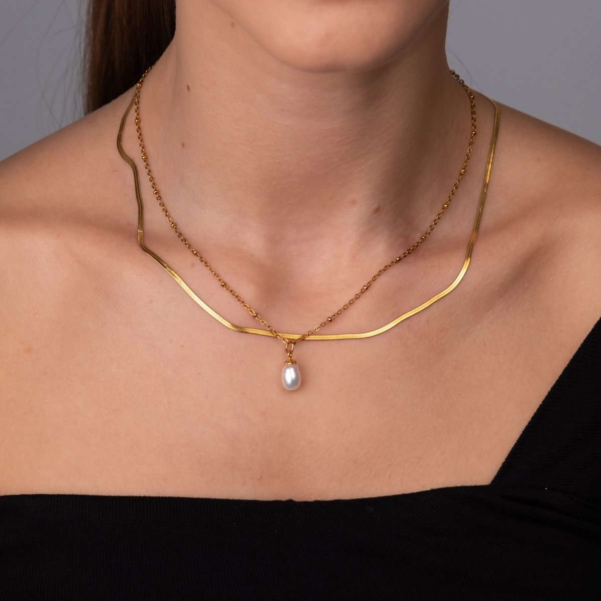 Necklace Shine Double Set 18K Gold-Plated in 18K gold-plated – Meiva necklace view 9