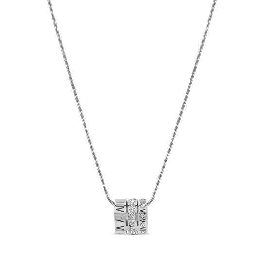 Necklace Triple Ring Roman Numeral Silver – Meiva ring