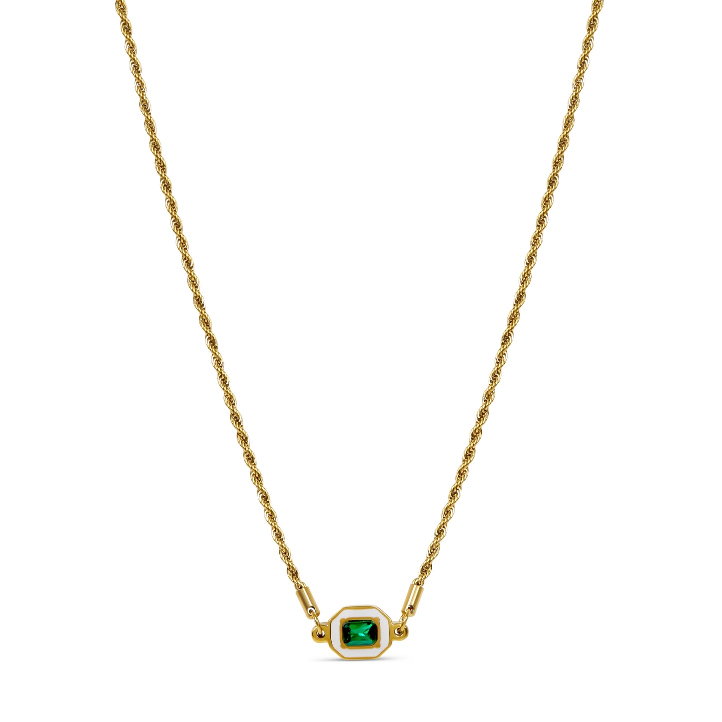 Necklace Aura Emerald 18K Gold Plated in 18K gold-plated – Meiva necklace