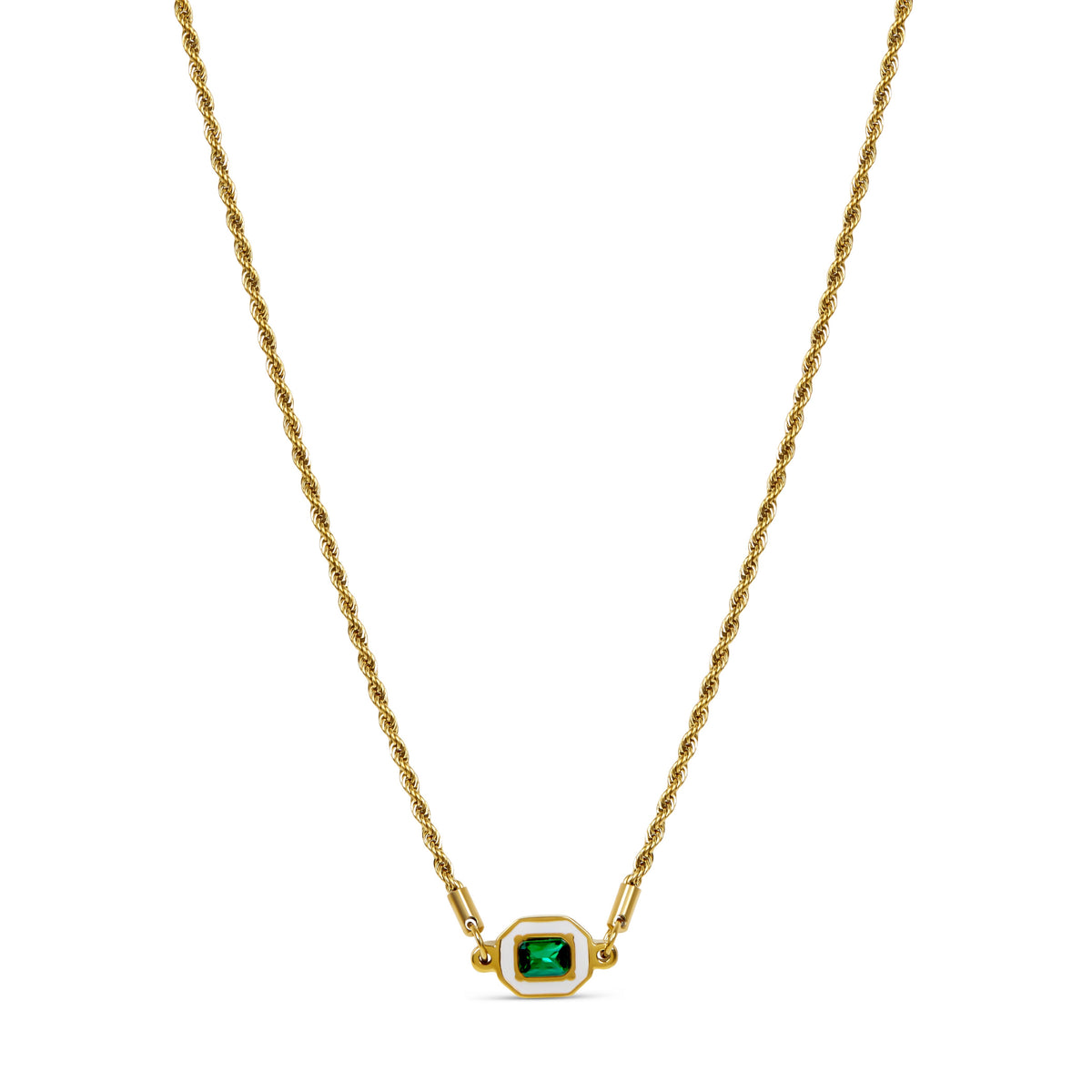 Necklace Aura Emerald 18K Gold Plated in 18K gold-plated – Meiva necklace