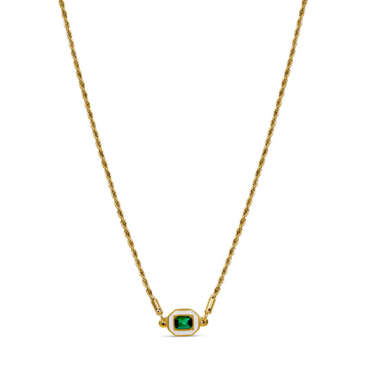 Necklace Aura Emerald 18K Gold Plated in 18K gold-plated – Meiva necklace