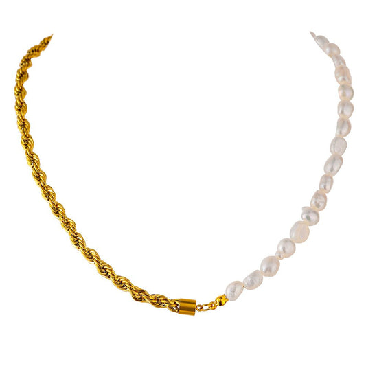 Necklace Brazilian Pearl 18K Gold Plated in 18K gold-plated, pearl – Meiva necklace