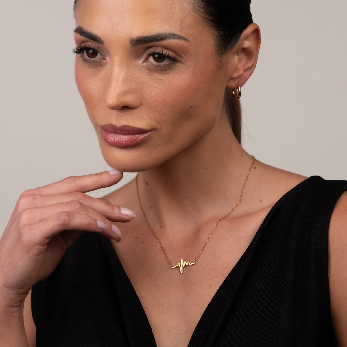 Necklace Life Heartbeat Pendant 18K Gold-Plated in 18K gold-plated – Meiva necklace view 4