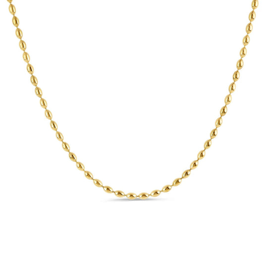 Women's Stainless Steel 18K Gold-Plated Necklace – Bead Chain, Dainty – Meiva necklace