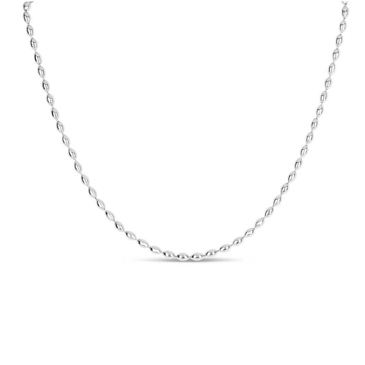 Women's Stainless Steel Necklace – Bead Chain Silver, Dainty – Meiva necklace